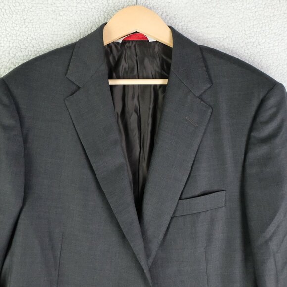 Samuelsohn Blazer Mens 42S Gray Two Button Double Vent Harry Rosen Super 100S - Picture 2 of 15